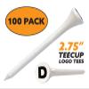Clip Wipes Golf Tees  2  (100/Pack)  Custom TEECUP Imprint - Personalized Monogram Initial Letters (A-Z) (WHT-BLK-D) view 2