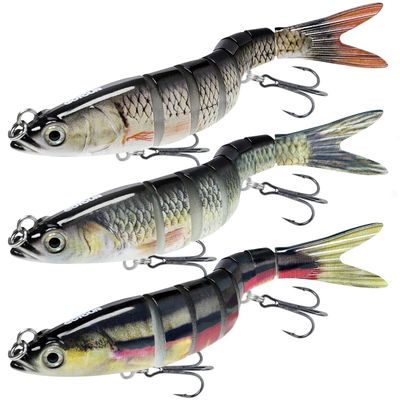 GOTOUR Fishing Lures for Freshwater or Saltwater, Easy to Use for Family Fishing Beginner and Pros, Most Lifelike Jointed Swimbait for Almost All FishesSlow Sinking Bass Pike Panfish Walleye Lures