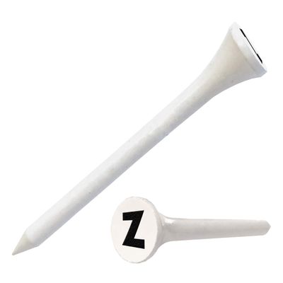 Clip Wipes Golf Tees 2 (100/Pack) Custom TEECUP Imprint - Personalized Monogram Initial Letters (A-Z) (WHT-BLK-Z)