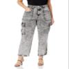 KENDALL + KYLIE Women's Cargo Pant - Amazon Exclusive, Gray Tie Dye Wash, Large view 3