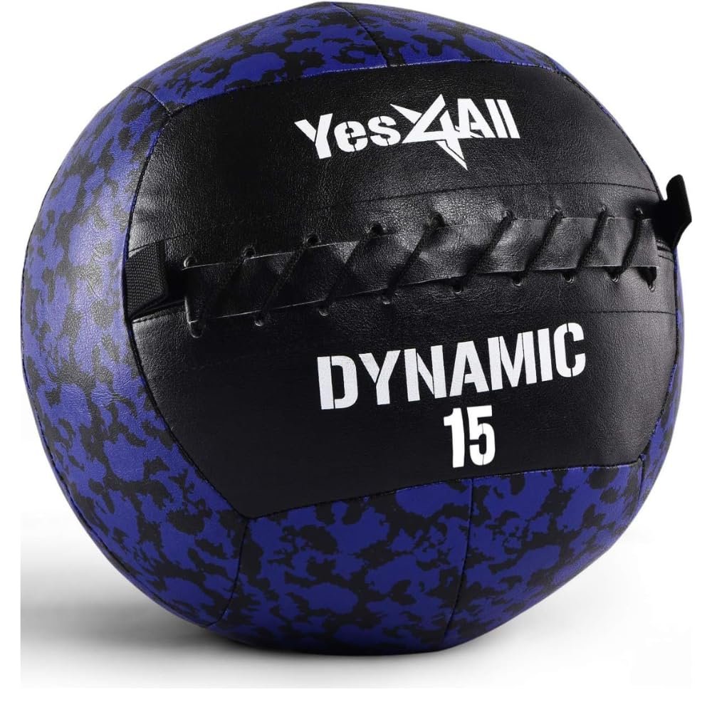 Yes4All Wall Ball - Soft Weighted Ball for Full Body Workout and Strength Exercise 15 LB Camo
