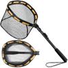 PLUSINNO Fishing Net Fish Floating Landing Net, Kayak Nets with Fixed Foldable Telescopic Pole Handle,Bass Trout Fishing Nets with Nylon Mesh for Pond Lake River,Fishing Gear Gifts for Men Orange 0.8M view 1