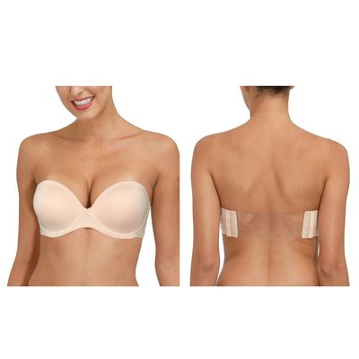 Women's Strapless Backless Clear Back Straps Full Figure Coverage Minimizer Convertible Bras for Wedding Plus Size Nude, 40DDD/F
