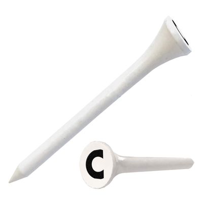 Clip Wipes Golf Tees 2 (100/Pack) Custom TEECUP Imprint - Personalized Monogram Initial Letters (A-Z) (WHT-BLK-C)