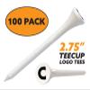 Clip Wipes Golf Tees  2  (100/Pack)  Custom TEECUP Imprint - Personalized Monogram Initial Letters (A-Z) (WHT-BLK-C) view 2