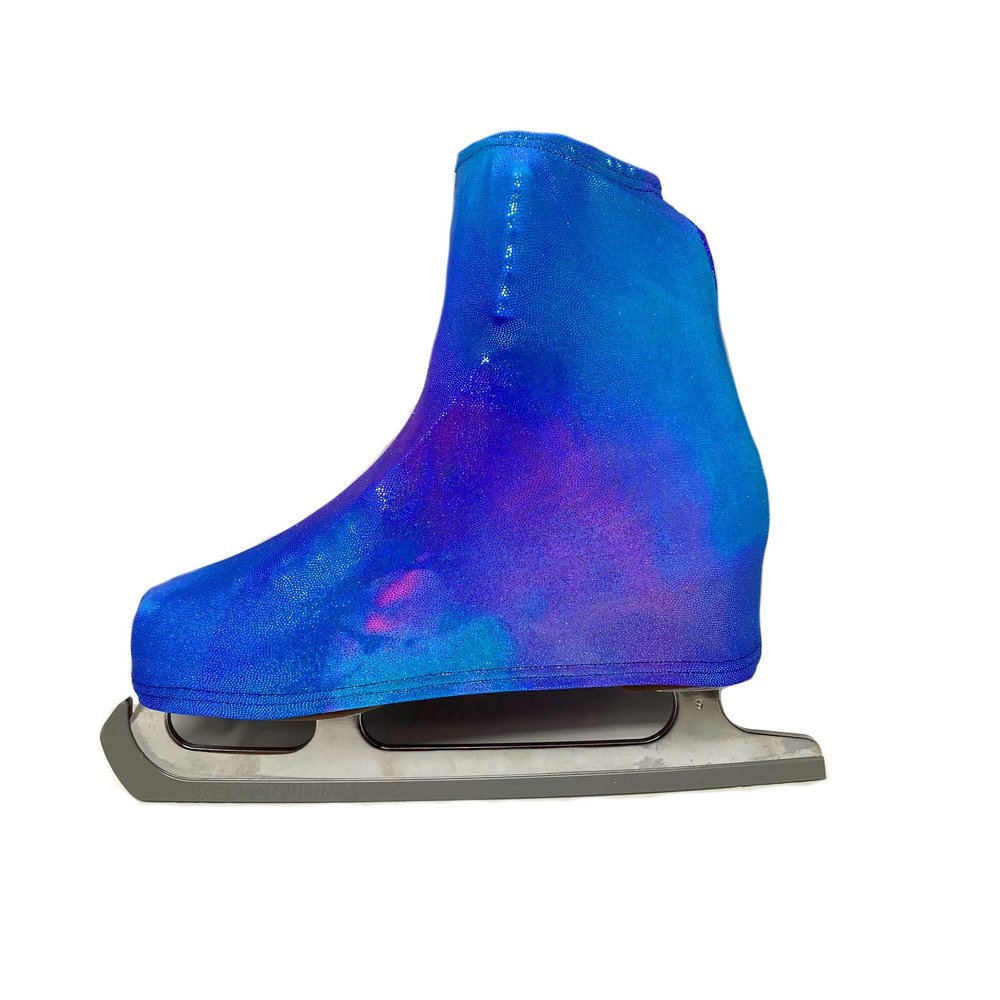 Kami-So Metallic Figure Skate Boot Covers | Hockey Ice Skates Protection Against Scratches, Scuffs, and Dirt | Durable Shoe Skate Covers | Ice Skating Accessories | Cotton Candy - Adult Size