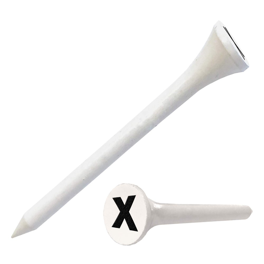 Clip Wipes Golf Tees 2 (100/Pack) Custom TEECUP Imprint - Personalized Monogram Initial Letters (A-Z) (WHT-BLK-X)
