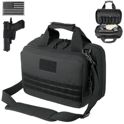 DBTAC Gun Range Bag XS | Tactical 1~2 Pistol Bag Firearm Shooting Case with Lockable Zipper for Handguns and Ammo (Black)