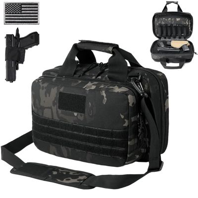 DBTAC Gun Range Bag XS | Tactical 1~2 Pistol Bag Firearm Shooting Case with Lockable Zipper for Handguns and Ammo (Charcoal Camo)