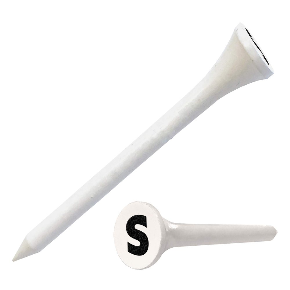 Clip Wipes Golf Tees 2 (100/Pack) Custom TEECUP Imprint - Personalized Monogram Initial Letters (A-Z) (WHT-BLK-S)