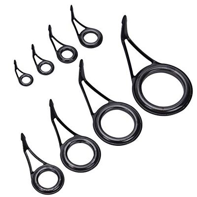 8pcs Single Leg Fishing Rod Guides Replacement, Ceramic Fishing Pole Rod Guide Rings, Casting Rod Eyes and Guides Eyelet Repair Kit Fishing Rod Repair Kit Fishing Guides Eyelets