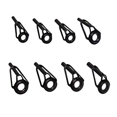 8pcs Fishing Rod Tip Repair Kit Rod Top Tips Replacement Fishing Rod Tips Stainless Steel Ceramic Ring Guide Tips