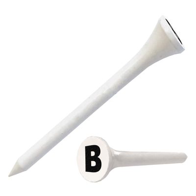 Clip Wipes Golf Tees 2 (100/Pack) Custom TEECUP Imprint - Personalized Monogram Initial Letters (A-Z) (WHT-BLK-B)