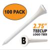Clip Wipes Golf Tees  2  (100/Pack)  Custom TEECUP Imprint - Personalized Monogram Initial Letters (A-Z) (WHT-BLK-B) view 2