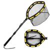 PLUSINNO Fishing Net Fish Floating Landing Net, Kayak Nets with Fixed Foldable Telescopic Pole Handle,Bass Trout Fishing Nets with Nylon Mesh for Pond Lake River,Fishing Gear Gifts for Men Orange 1.5M view 1