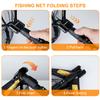 PLUSINNO Fishing Net Fish Floating Landing Net, Kayak Nets with Fixed Foldable Telescopic Pole Handle,Bass Trout Fishing Nets with Nylon Mesh for Pond Lake River,Fishing Gear Gifts for Men Orange 1.5M view 4
