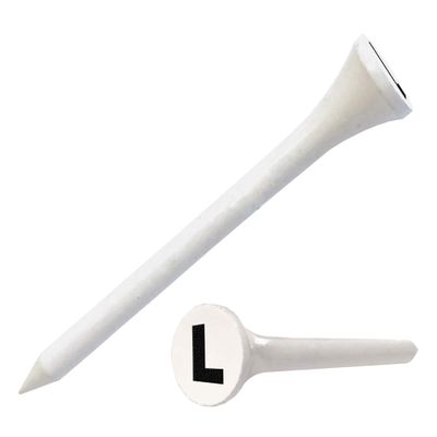 Clip Wipes Golf Tees 2 (100/Pack) Custom TEECUP Imprint - Personalized Monogram Initial Letters (A-Z) (WHT-BLK-L)