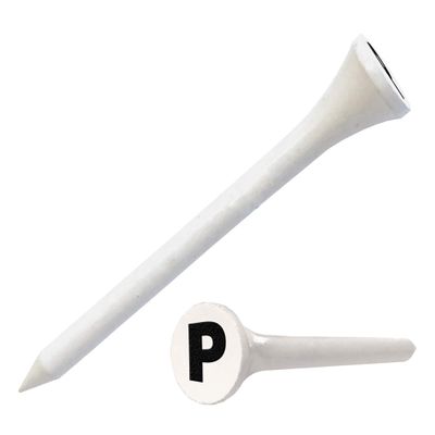 Clip Wipes Golf Tees 2 (100/Pack) Custom TEECUP Imprint - Personalized Monogram Initial Letters (A-Z) (WHT-BLK-O)