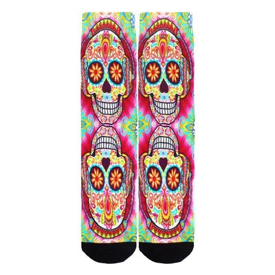 Benefeet Sox Unisex Funny Crazy Socks for Men Novelty Halloween Cool Floral Skull Socks Boys 360 Seamless 3D Print Basketball Athletic Tube Sock Wacky Skeleton Ugly Sock Halloween Gifts