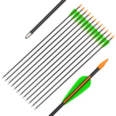 AICHROAD Practice Arrows 24 26 28Inch Targeting Arrow Shooting for Recurve Bows Compoundbow Youth Kids Beginner 24inch 12pcs