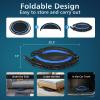 Giantex 40" Foldable Mini Trampoline, Indoor Fitness Trampoline with 42.5''-51.5" Height Adjustable Handle, Resistance Bands, Rebounder Exercise Trampoline for Adults (Blue) view 4
