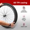 Fincci Maori 27.5 x 2.35 Bike Tires - Foldable Kevlar 27.5 Mountain Bike Tires with 1mm Nylon Puncture Resistant - Black 27.5" 60-584 Fast Rolling Tread for Electric, Folding, MTB Hybrid Bikes 60 TPI view 4