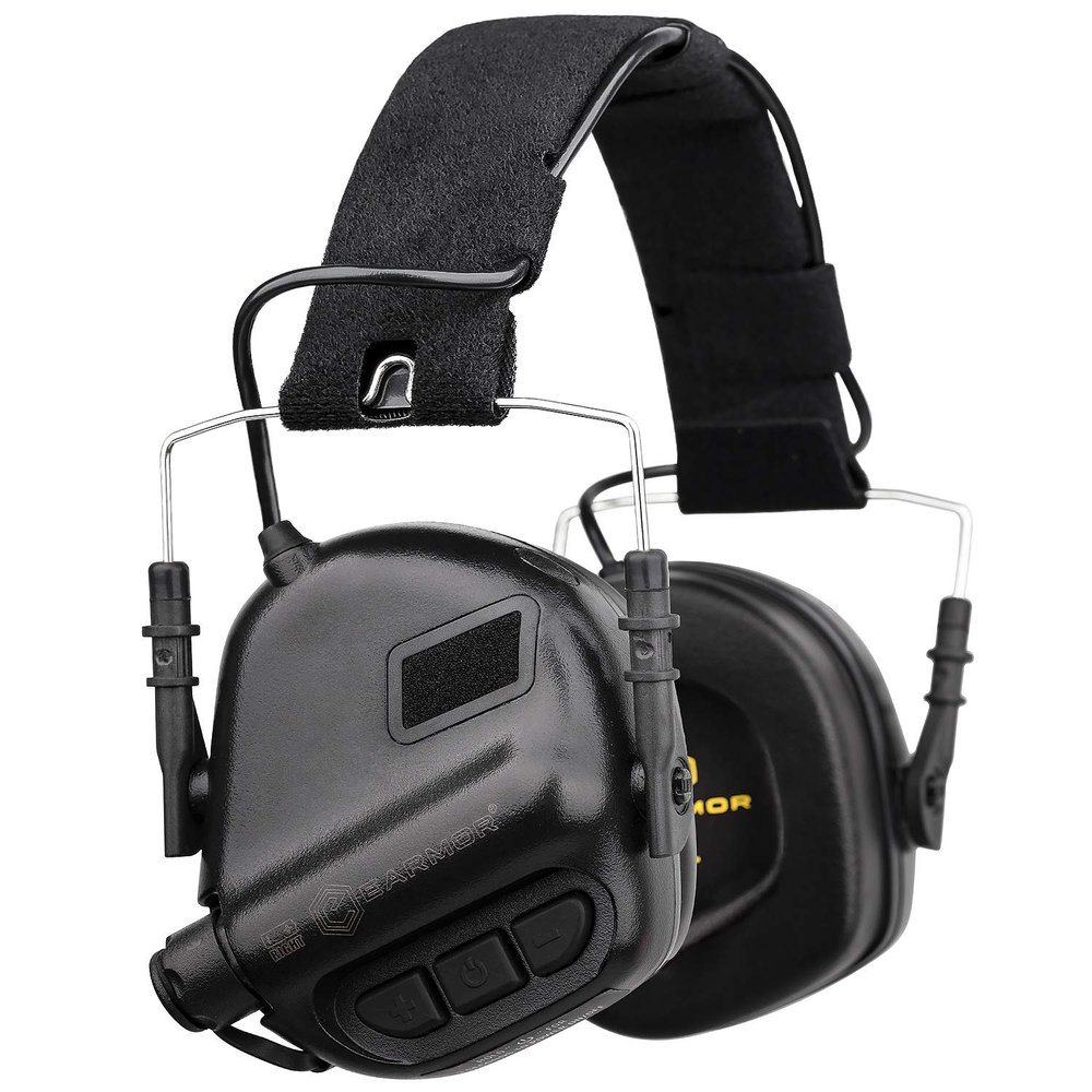 OPSMEN Electronic Shooting Earmuffs Ear Muffs Safety Tactical Sound Amplification Noise Canceling Hearing Protection 22 NRR M31-V2 Green Black