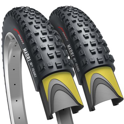Fincci Pair 29 x 2.25 Inch Bike Tires 57-622 Foldable 60 TPI with Nylon Protection for Mountain Enduro Gravel MTB Hybrid Bicycle - Pack of 2 29x2.25 Tire