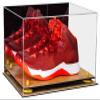 Better Display Cases Acrylic Basketball Shoe Pair Display Case with Mirror, Yellow Risers and Wood Base (A082/V13) view 1