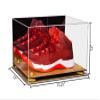 Better Display Cases Acrylic Basketball Shoe Pair Display Case with Mirror, Yellow Risers and Wood Base (A082/V13) view 2