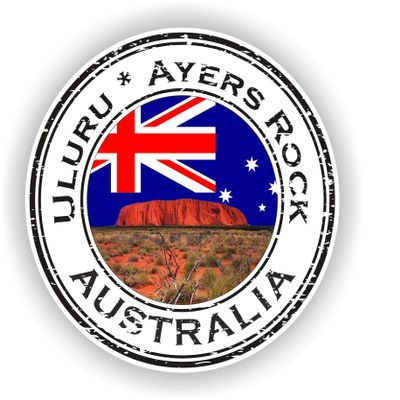 1x Uluru Ayers Rock Round Vinyl Waterproof Sticker - 30cm / 11.8inches