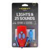 Hornit Mini, Bike & Scooter Horn and Safety Light for Children and Kids, 25 Sound Effects, 6 Light Modes: White Safety Light and Funky Green Light, Blue/Red view 1