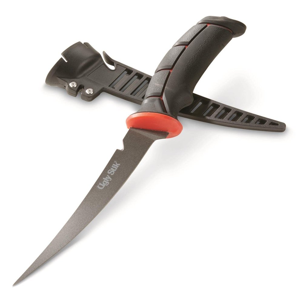 Ugly Stik Fishing Tools, 7in Tappered Knife ,Black