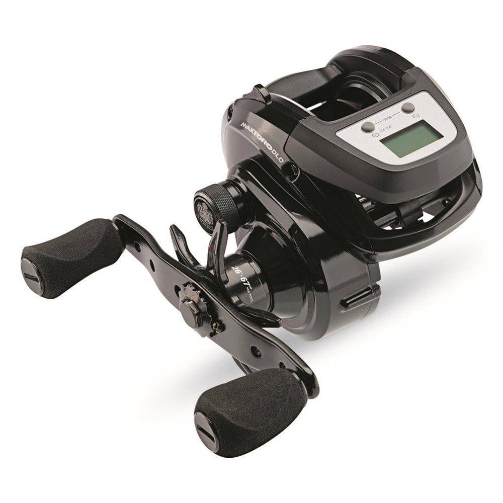 Abu Garcia Max Digital Line Counter Low Profile Baitcast Reel, Size 50LP (1498728), Carbon Fiber Star Drag, Max of 20lb | 9.0kg, Durable, Lightweight and Strong,Black
