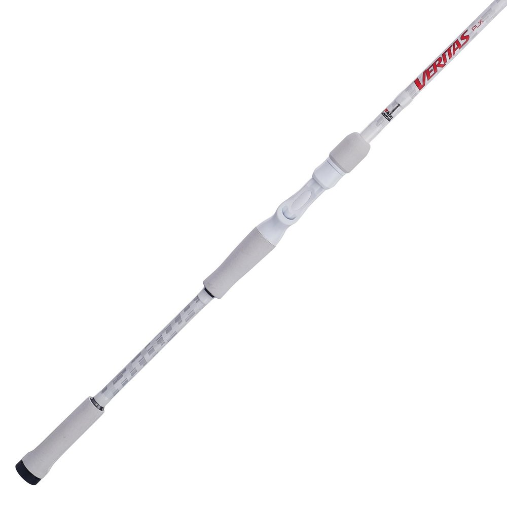 Abu Garcia 711 Veritas Winch Casting Fishing Rod, 1-Piece Rod, 12-25lb Line Rating, Heavy Rod Power, Moderate Action, 3/8-1 1/4 oz. Lure Rating, White
