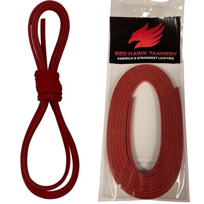 Red Hawk Tannery Glove Lace 3/16x72  Baseball & Softball Glove Lace Pack for Glove Relacing  32 Colors Pro Durability Leather Lacing (RED)