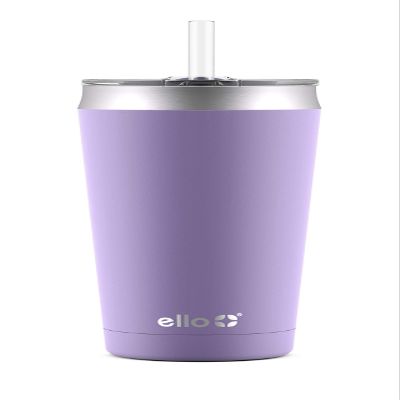 Ello Beacon Vacuum Insulated Stainless Steel Tumbler with Slider Lid and Optional Straw, 24 oz, Lavender