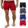 32 Degrees COOL Mens 4-PACK Active Mesh Quick Dry Performance Boxer Brief, Black/Char/Blue/Fire, X-Large view 1