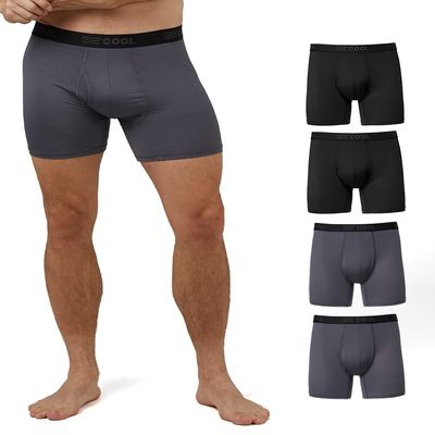 32 Degrees Cool Mens 4-PACK Active Mesh Quick Dry Performance Boxer Brief, 2 Black/2 Charcoal, Small