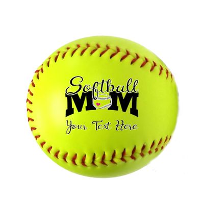 Ballstars Personalized Custom Softball with Base for Mom from Daughter, Son, Kids | Customized Baseball with Name or Text Gift for Mothers Day