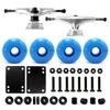 VJ Skateboard Trucks (Silver), Wheels, Bearings, Pads, Hardware 1.25" (52mm Sky Blue) view 1