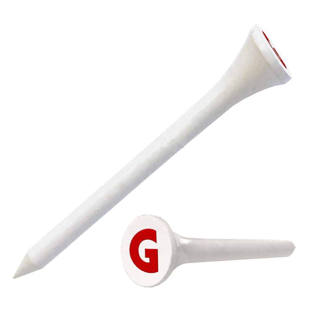 Clip Wipes Logo Golf Tees 2 (100/Pack) Custom TEECUP Imprint - Personalized Monogram Initial Letters (A-Z) (WHT-RED-G)