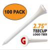Clip Wipes Logo Golf Tees  2  (100/Pack)  Custom TEECUP Imprint - Personalized Monogram Initial Letters (A-Z) (WHT-RED-G) view 2