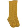 Jefferies Socks Girl's Cable Knit Fashion Knee High 1 Pack, Mustard, 12-24 Months, Mustard, 12-24 Months US view 1