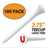 Clip Wipes Logo Golf Tees  2  (100/Pack)  Custom TEECUP Imprint - Personalized Monogram Initial Letters (A-Z) (WHT-RED-U) view 2