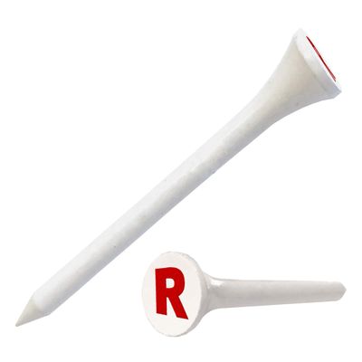 Clip Wipes Logo Golf Tees 2 (100/Pack) Custom TEECUP Imprint - Personalized Monogram Initial Letters (A-Z) (WHT-RED-R)