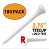 Clip Wipes Logo Golf Tees  2  (100/Pack)  Custom TEECUP Imprint - Personalized Monogram Initial Letters (A-Z) (WHT-RED-R) view 2
