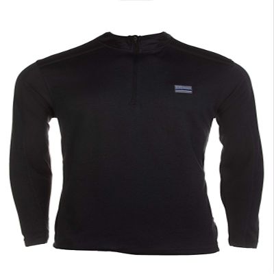 Farm Blue Mens Workout Zip Pullover-Thin Blue Line American Flag Logo (BLK-3XL)
