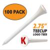 Clip Wipes Logo Golf Tees  2  (100/Pack)  Custom TEECUP Imprint - Personalized Monogram Initial Letters (A-Z) (WHT-RED-K) view 2