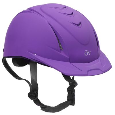 OVATION Deluxe Schooler Low Profile Horse Riding Purple Helmet L/XL and Deluxe Hair Net (Pack of 2)